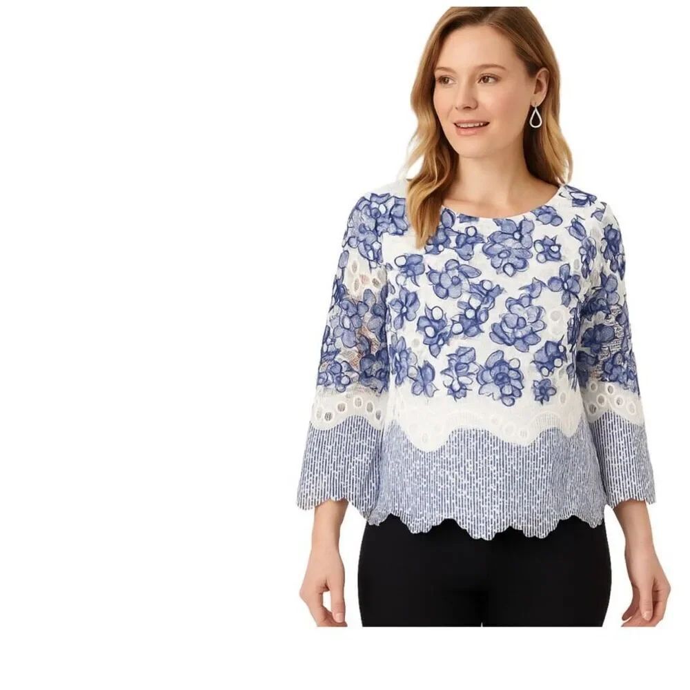 Chico’s size 16(3) lace lined bell sleeves cottagecore top